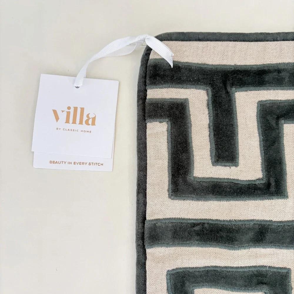 Villa Classic Home Arlo Forest Green 22x22 Pillow Cover Pottery Barn Velvet Lin